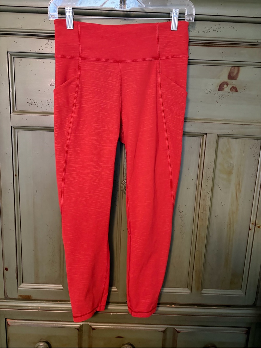 lululemon athletica Coral Red High-Rise Capri Leggings